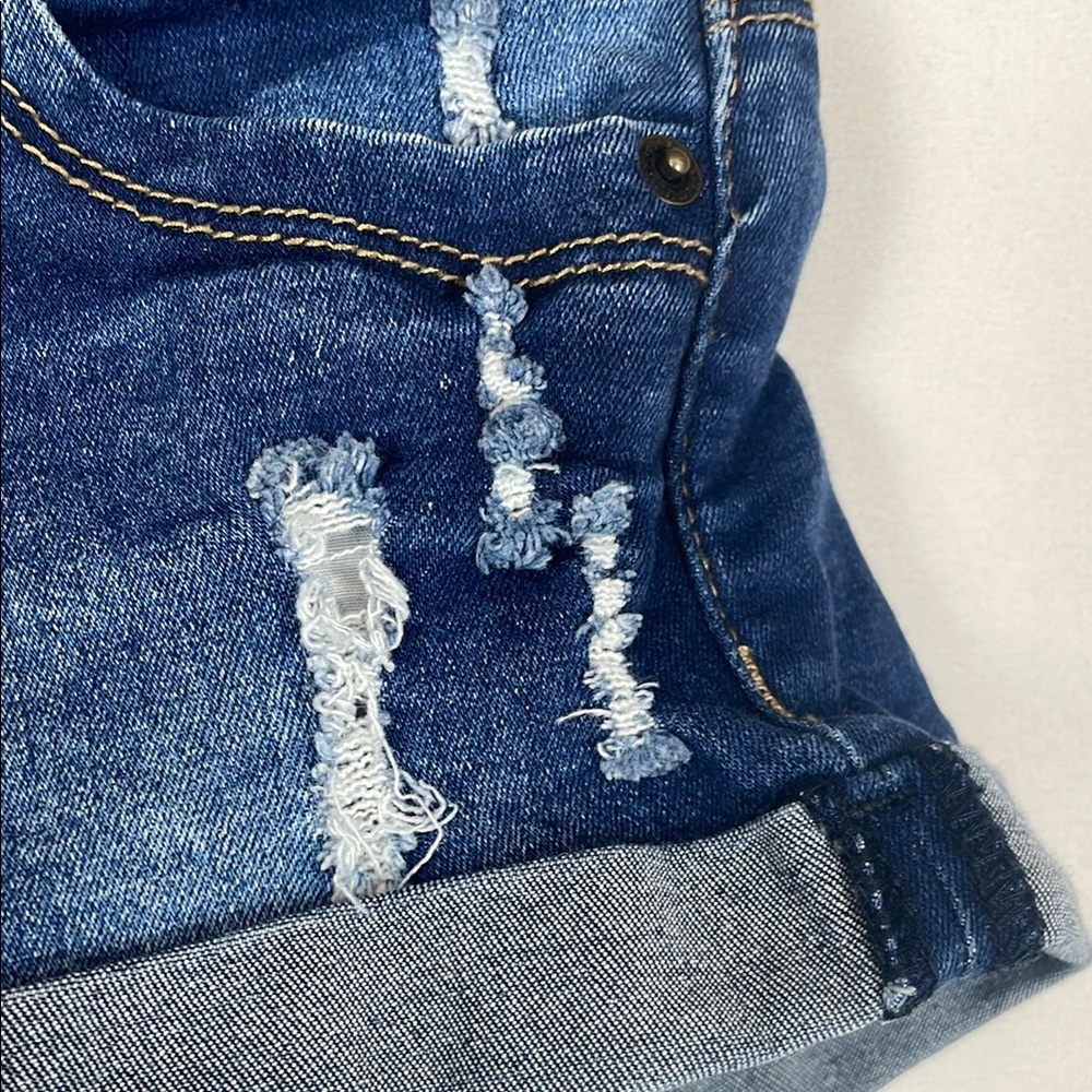 Guess Blue Jean Low Rise Distressed Short Shorts with Cuffed Style - Size XS/XXS - Picture 5 of 7